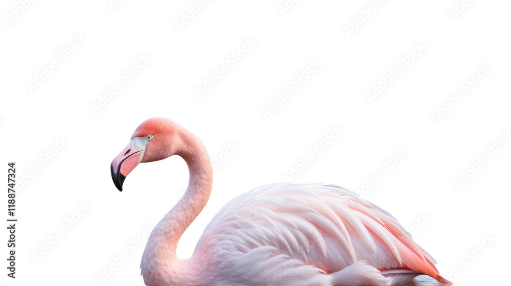 Obraz premium pink flamingo isolated on white