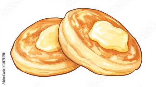 Golden Pancakes with Butter - A Perfect Morning Treat