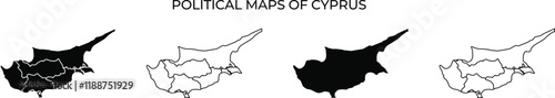 Political maps of Cyprus showcasing distinct regions and divisions