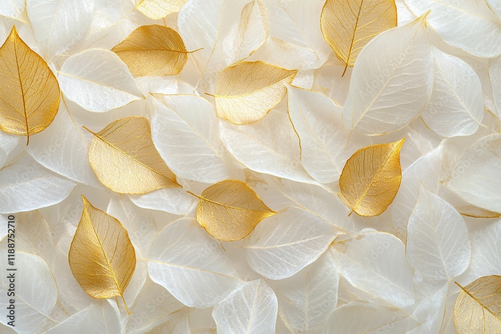 Golden and White Leaves: A Stunning Autumnal Display of Nature's Artistry, Beautifully Arranged for Aesthetic Appeal. Golden and White Leaves: A Stunning Autumnal Display of Nature's Artistry, Beautifully Arranged for Aesthetic Appeal.