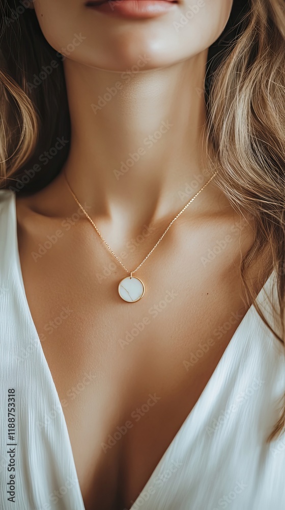 Delicate Gold Marble Circle Necklace