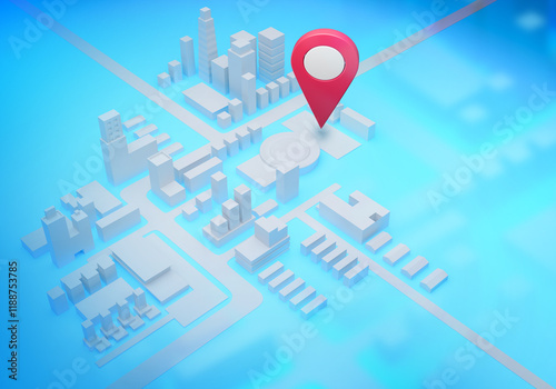Map of city. Geotagging ove...