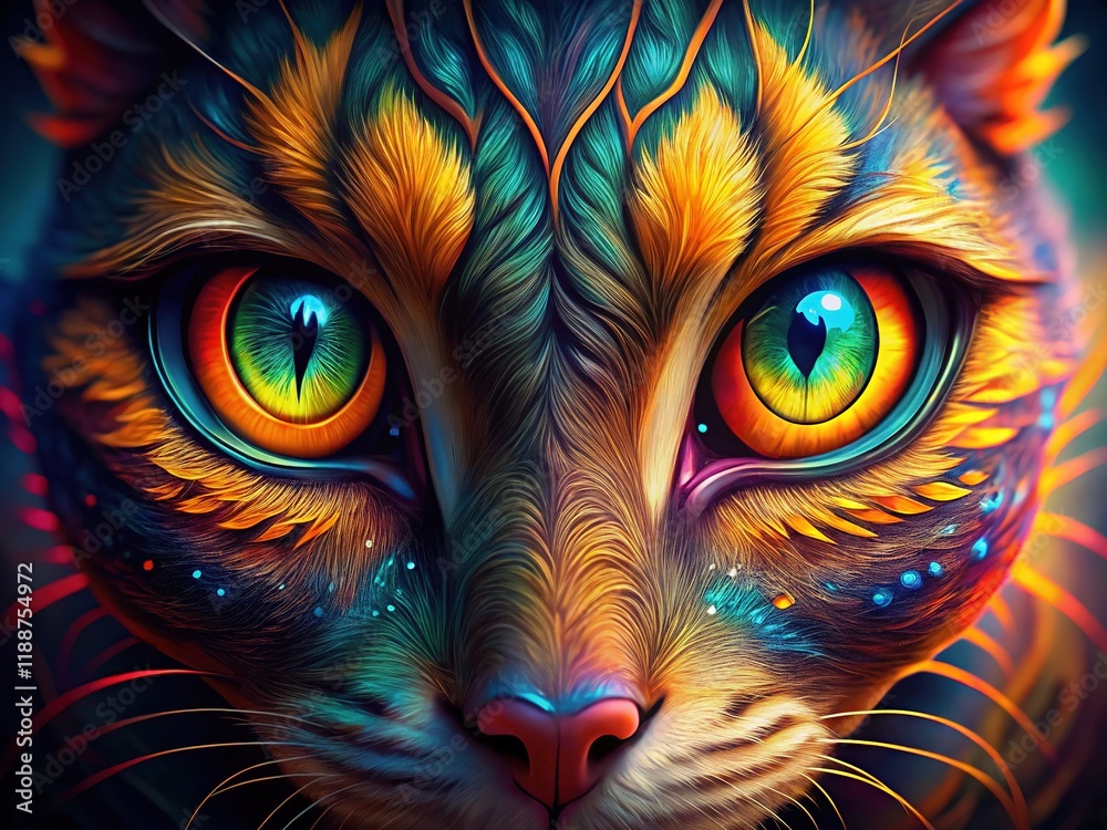 Fototapeta premium Close-Up Eyes, Colorful Irises, Detailed Macrophotography, Bright Eyes, Sharp Focus, Animal Eyes