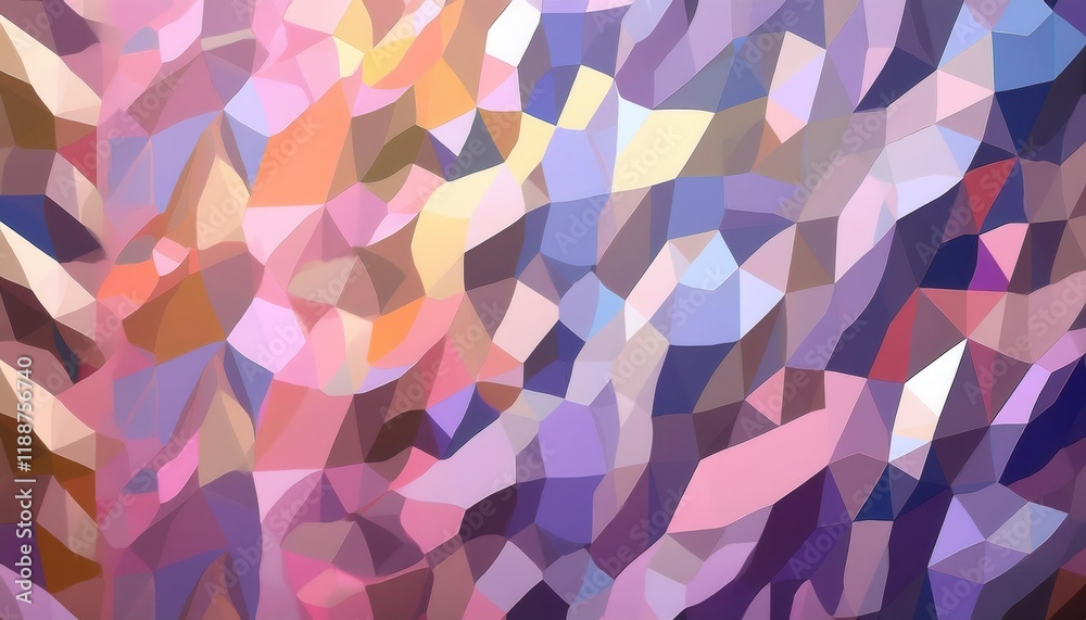 Obraz premium abstract pastel polygon mosaic for modern design backgrounds, vibrant soft hues for artistic decor or branding projects