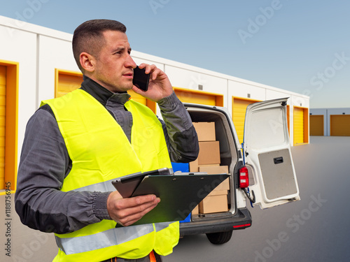 Delivery man. Courier near ...