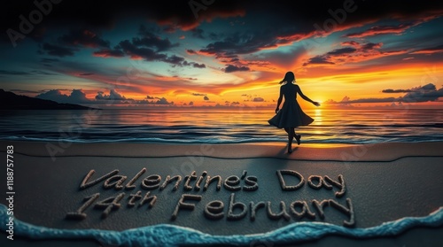 A vibrant sunset paints the sky in hues of orange and gold over the tranquil sea at the beach