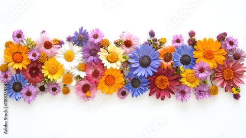 Beautiful flower isolated on white background , flower Collection bouquets of rose, dahlia and colourfull flowers , on white  background