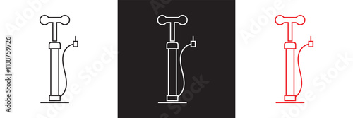 Bicycle pump set icon design. isolated on white and black background. vector illustration. EPS 10