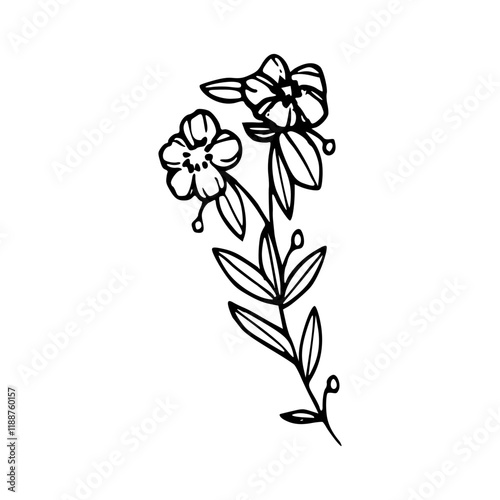 Wallpaper Mural Minimalist Hand Drawn Floral Bouquet Illustration Torontodigital.ca