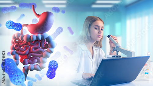 Woman doctor studying effec...