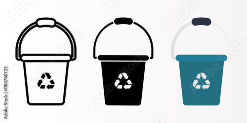 Bucket icon set. Buckets sign. for mobile concept and web design. vector illustration on white background