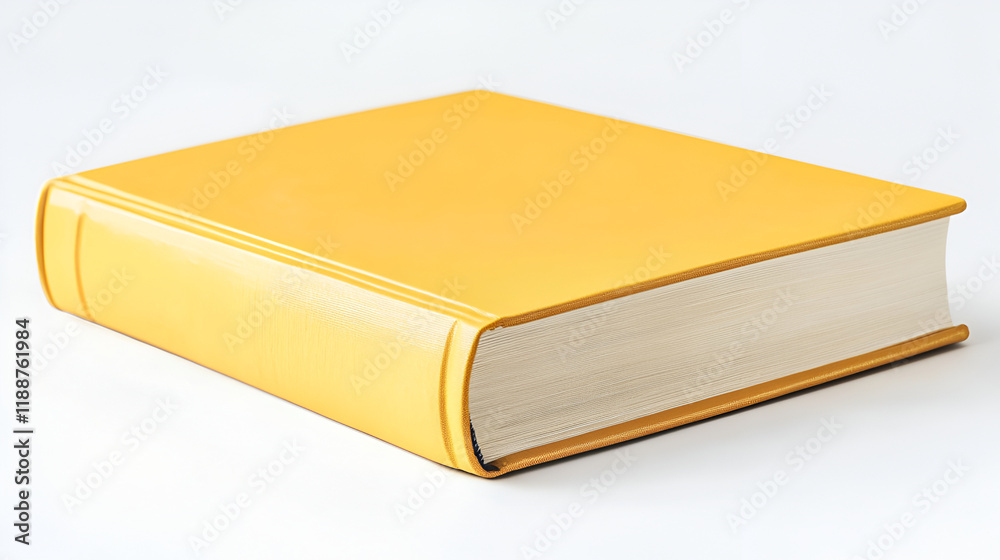Close-up notebook in a bright yellow cover on the white background , education book, business book,Stylish office book Close-up notebook in a bright yellow cover on the white background , education book, business book,Stylish office book