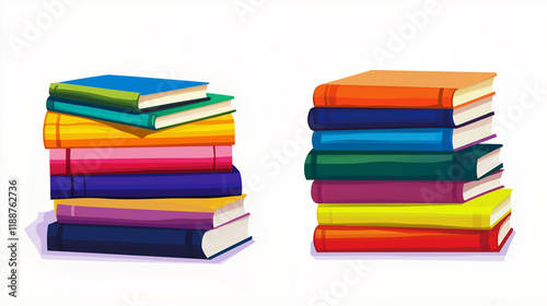 stack of colorful books