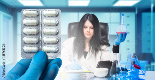 Testing drugs in laboratory...