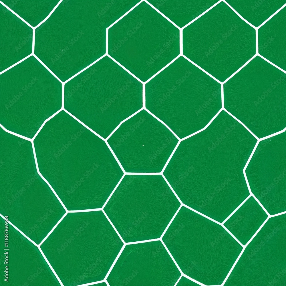 Fototapeta premium Seamless hexagonal tile pattern, deep green marbled texture, thin white outlines.