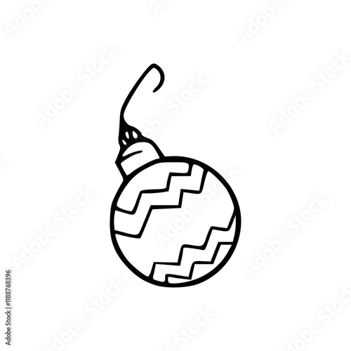 a line art drawing of christmast bulb coloring page