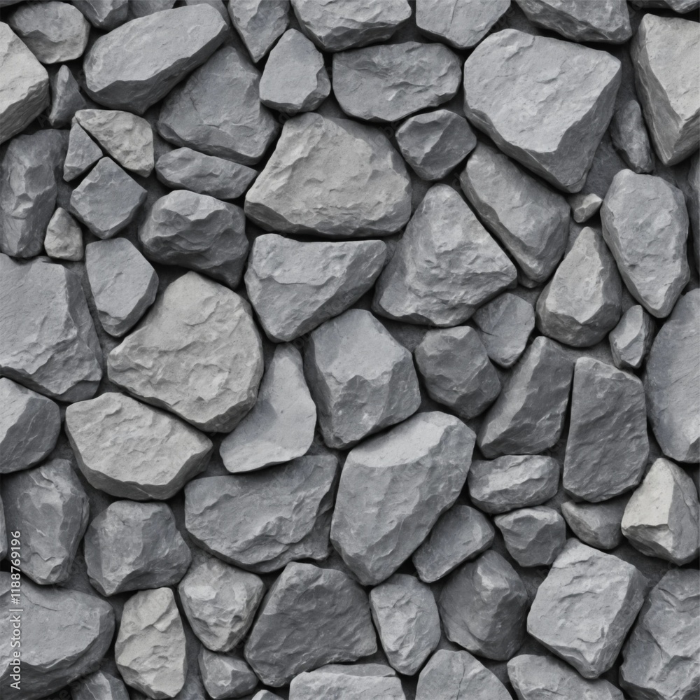 Fototapeta premium stone wall texture background , gray stone siding with different sized stones . generative ai 