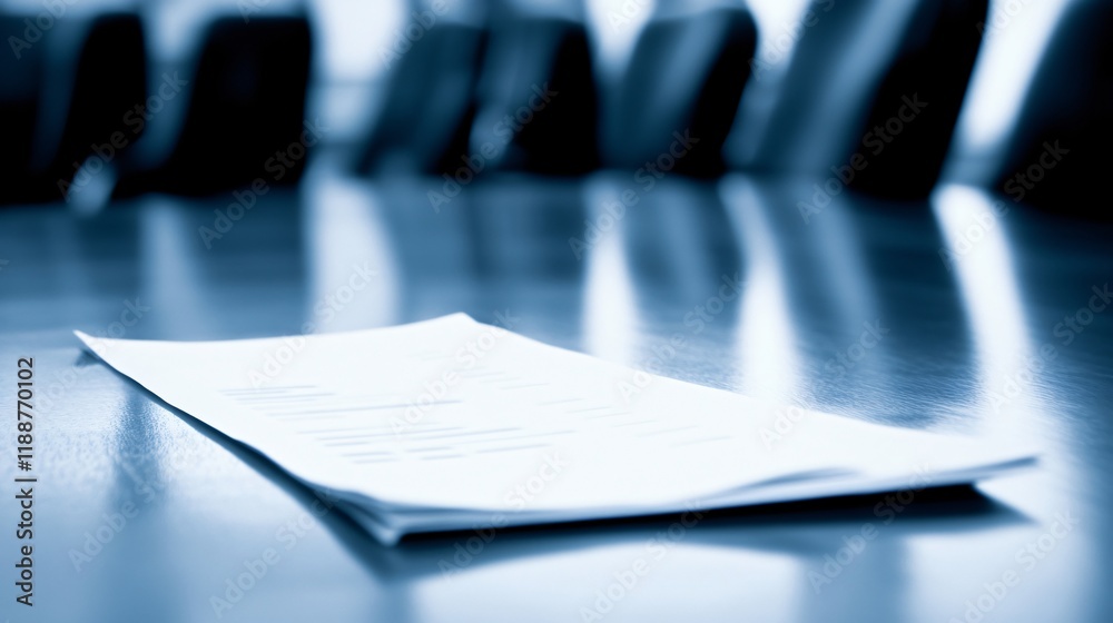 Business Document on Conference Table Abstract Business Document on Conference Table Abstract