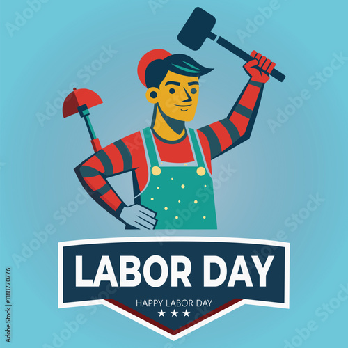 1st May USA labor day design