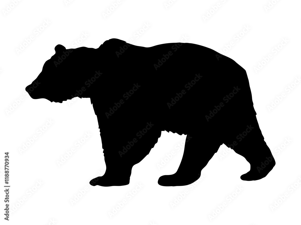 Fototapeta premium Silhouette of a brown bear. Realistic vector animal