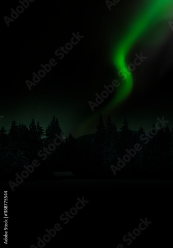 Grünes Nordlicht in Lappland