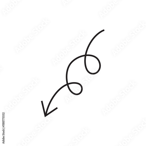 Curly down arrow element