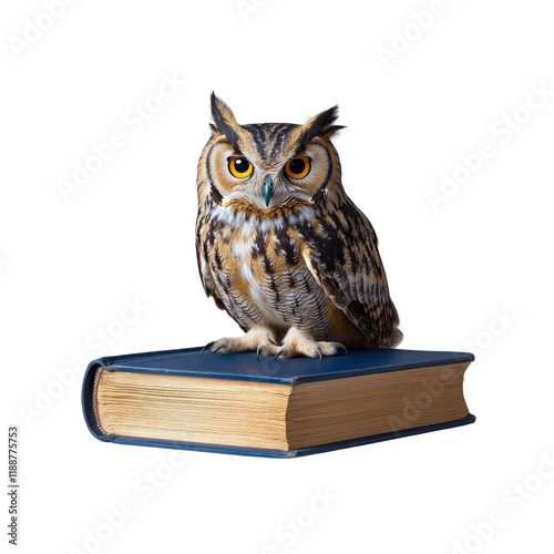Wallpaper Mural Wise Owl Perched on a Book - Symbol of Knowledge and Wisdom Torontodigital.ca