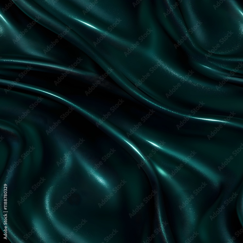 Fototapeta premium Elegant Teal Green Silk Satin Fabric Luxury Abstract Background with Shimmering Gradient