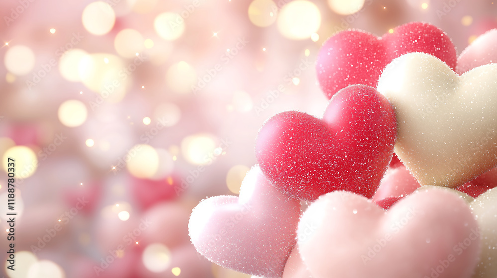 dreamy Valentine Day background with softly glowing hearts, creating romantic atmosphere filled with love and warmth. Perfect for celebrations and special moments dreamy Valentine Day background with softly glowing hearts, creating romantic atmosphere filled with love and warmth. Perfect for celebrations and special moments