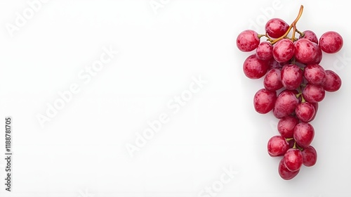 Vibrant Red Grapes Bunch Displayed on Clean White Background photo