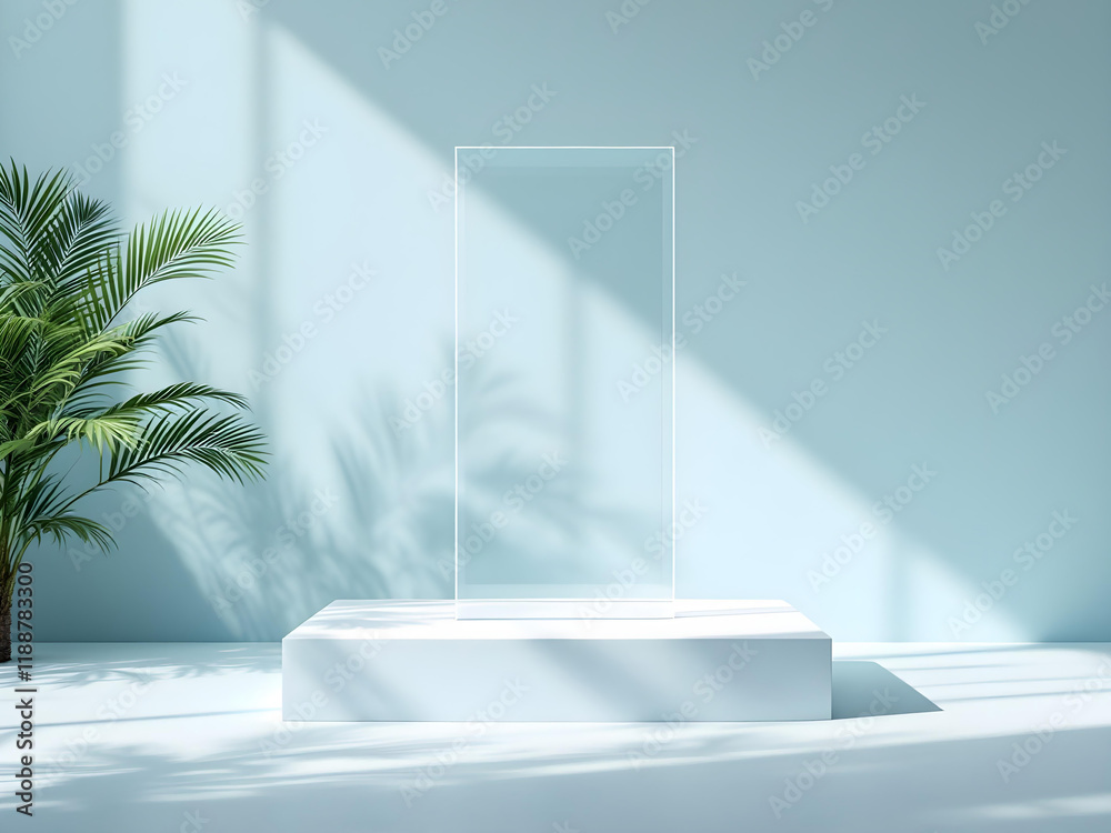 Fototapeta premium Light blue Product Display podium background