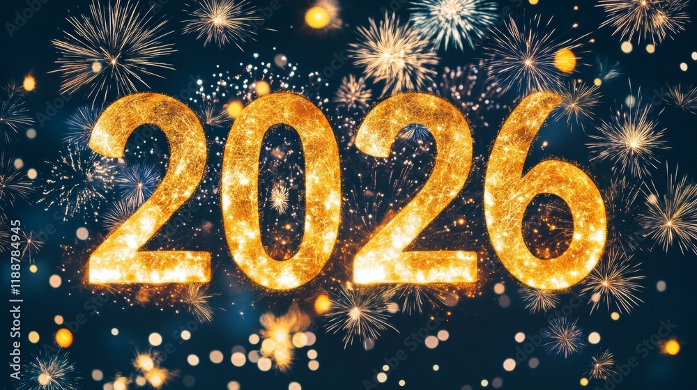 Golden Fireworks Display Illuminates the Night Sky in Celebration of the New Year 2026 Golden Fireworks Display Illuminates the Night Sky in Celebration of the New Year 2026