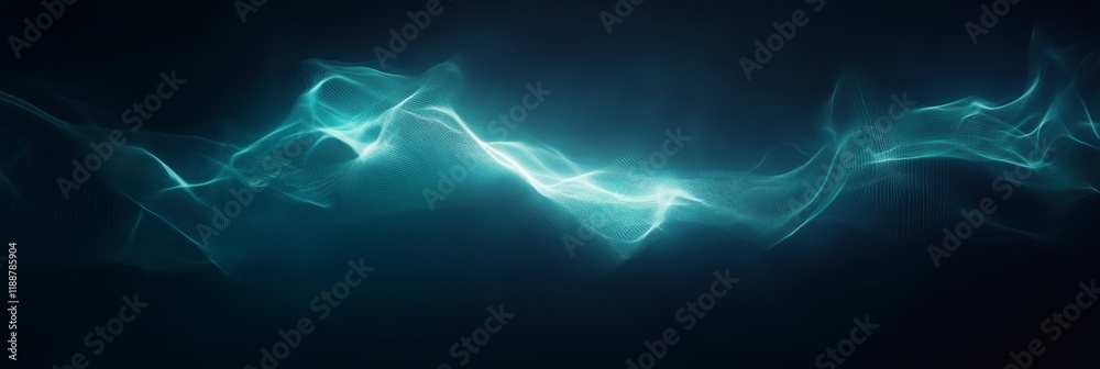 Dynamic flowing blue light wave on dark background: abstract energy motion Dynamic flowing blue light wave on dark background: abstract energy motion
