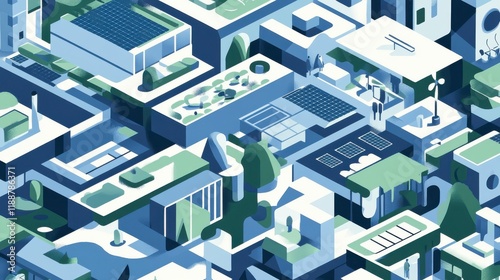 Wallpaper Mural Sustainable Cityscape: An Artistic Exploration of Eco-Friendly Urban Design Torontodigital.ca