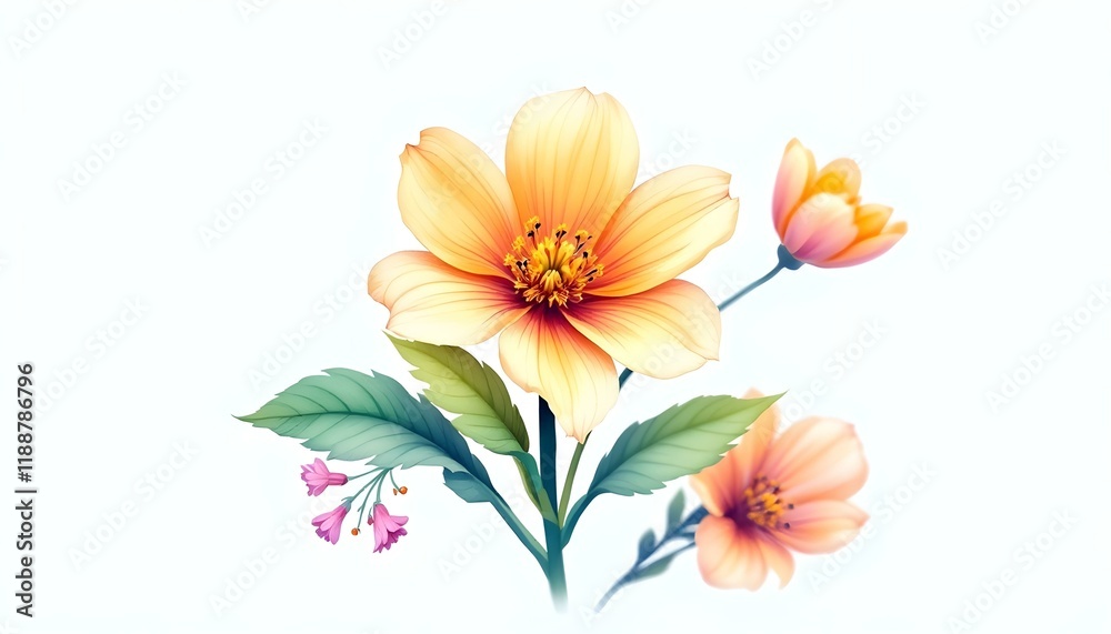 Naklejka premium A high-quality and visually appealing illustration of a popular flower for microstock