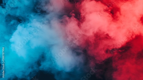 Vibrant Colorful Smoke Abstract on Dark Moody Background with Dynamic Energy