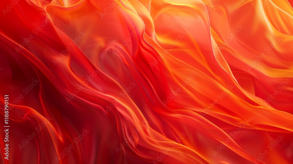 Fototapeta premium Abstract Red and Orange Fabric Drape Wallpaper