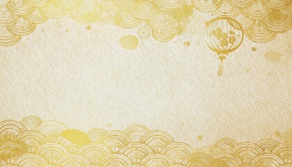 elegant golden oriental background with lantern and wave motif, textured artistic design for holidays chinese lunar new year, mid autumn festival, diwali
