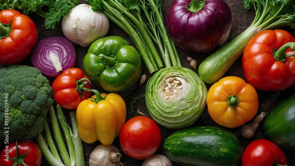 Vibrant Assortment of Fresh Vegetables in a Garden Vibrant Assortment of Fresh Vegetables in a Garden