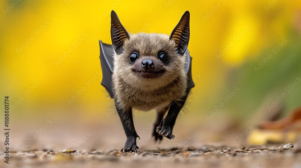 Furry bat close up glowing eyes orange wings flying high resolution hd picture Furry bat close up glowing eyes orange wings flying high resolution hd picture