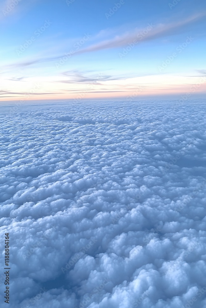 Serenity Above the Cloudscape Peaceful Sunset Sky View Serenity Above the Cloudscape Peaceful Sunset Sky View