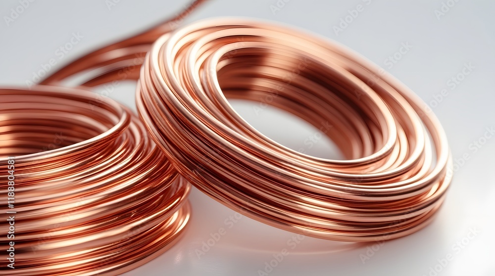 Shiny Copper Wire Roll on Clean White Background
Shiny Copper Wire Roll on Clean White Background