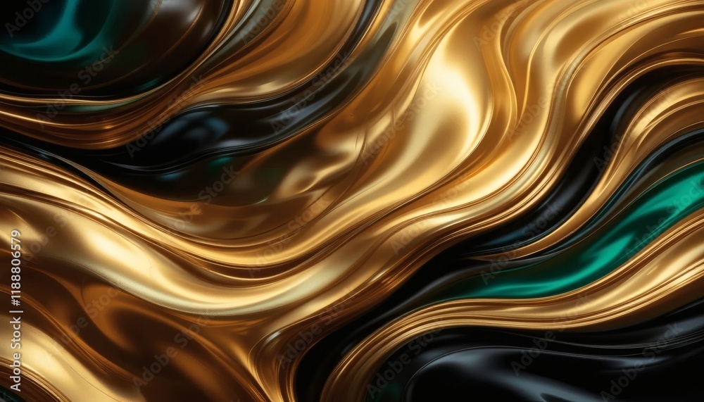Abstract Gold, Emerald, and Black Liquid Swirls: A Luxurious Digital Art Abstract Gold, Emerald, and Black Liquid Swirls: A Luxurious Digital Art