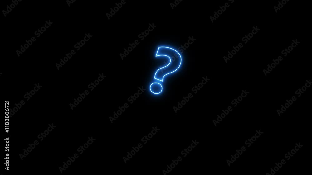 Neon question mark icon animation Neon question mark icon animation