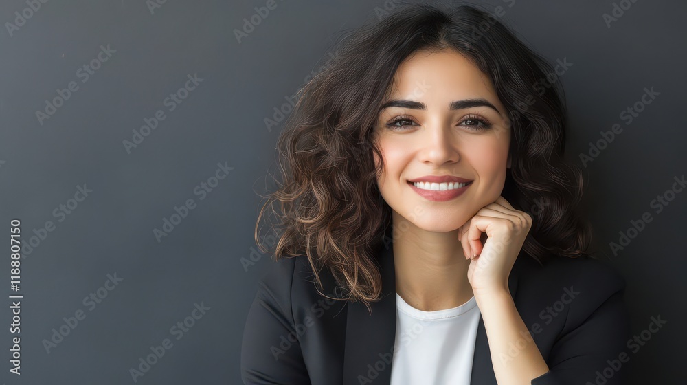 Confident Woman in Professional Attire Smiling Confident Woman in Professional Attire Smiling