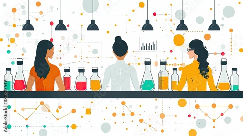 STEM Women: A lab with diverse women working on tech or science experiments