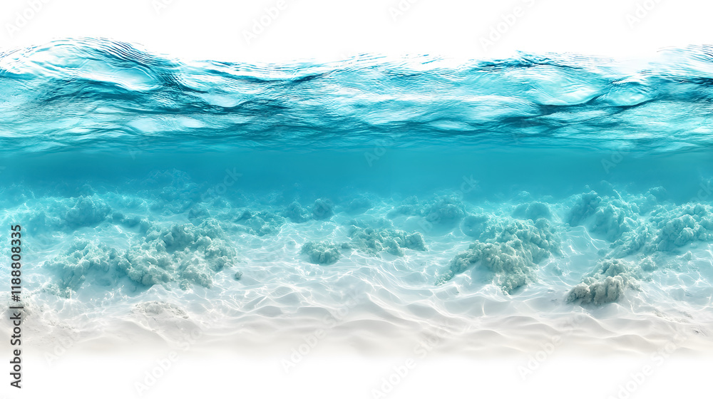 Fototapeta premium Underwater view of blue ocean waves in a swimming pool