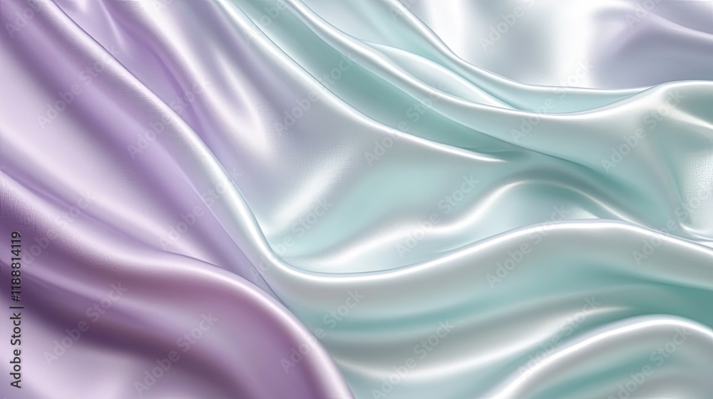 Obraz premium A graceful pastel gradient transitioning from pale mint to light lavender, with a silky, airy texture for a modern and minimalist background.
