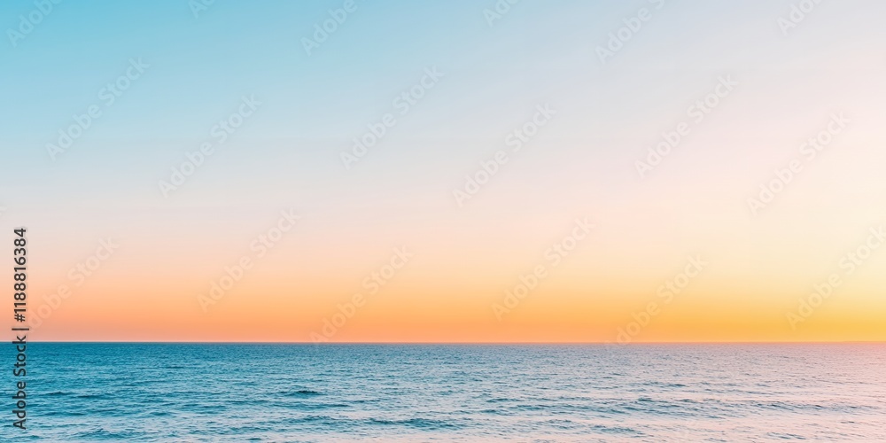 Fototapeta premium Serene Ocean Sunset Calm Water Pastel Sky Tranquil Seascape