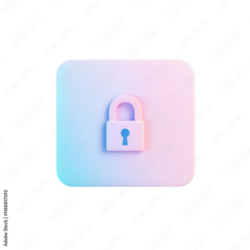 A modern lock icon design representing security and privacy in digital technology., isolated on a transparent background. A modern lock icon design representing security and privacy in digital technology., isolated on a transparent background.